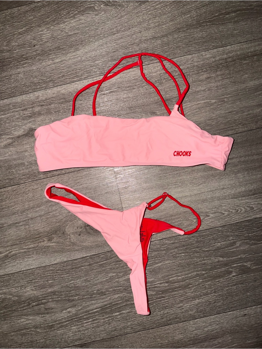 Pink & Red Two-Piece Bikini Set